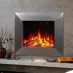 Celsi Ultiflame VR Impulse S Satin Silver Hole in Wall Electric Fire